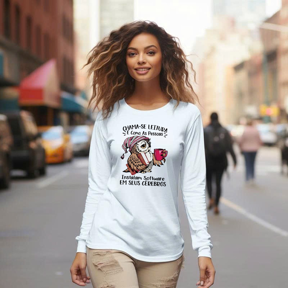 Chama Se Leitura E Como As Pessoas Shirt Unique Funny Owl Design Long Sleeve Shirt Gift For Boyfriend