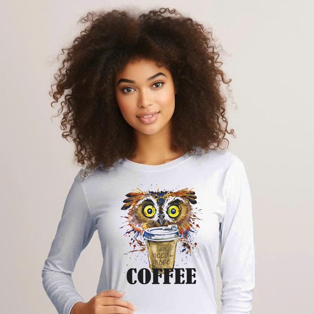Owl I Need More Coffee Long Sleeve Shirt Funny Coffee Lover Shirt Owl Themed Christmas Gifts